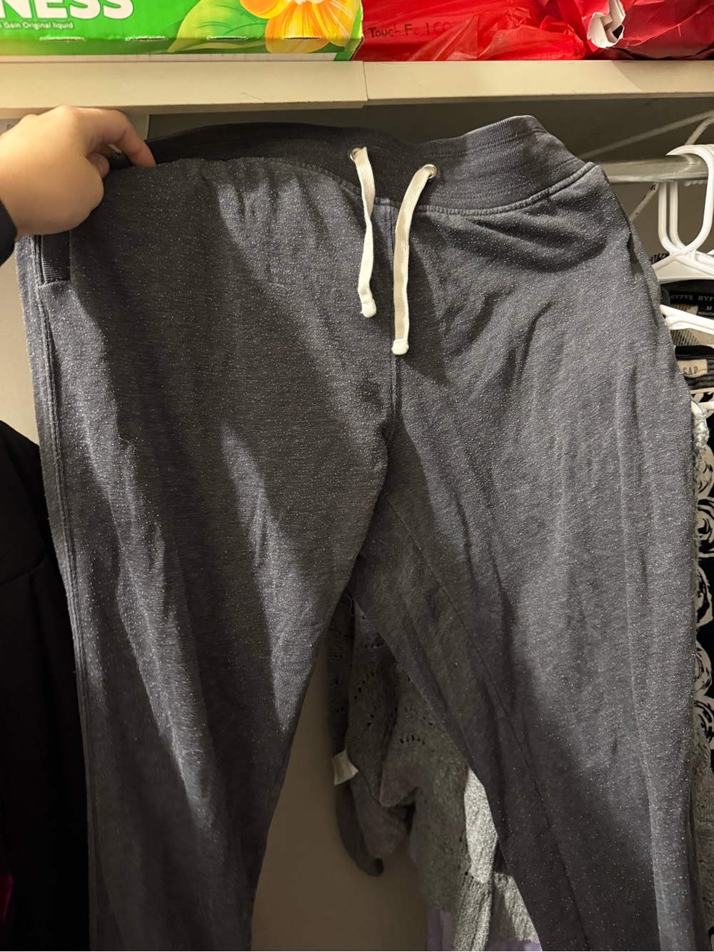 GAP Men's Dark Gray Drawstring Joggers with White Cord